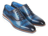 Paul Parkman Oxfords intelligents et décontractés pour hommes en cuir bleu (ID#185-BLU-LTH)