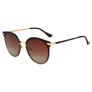 HORNACHUELOS | Women Round Flat Cat Eye Polarized Lens Sunglasses