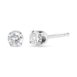 Diamant solitaire taille ronde brillant serti en or blanc 14 carats 1,0 carat certifié AGS