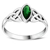 Ensemble de bagues celtiques en argent avec CZ vert