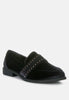 Walkin Stud Detail Velvet Loafers