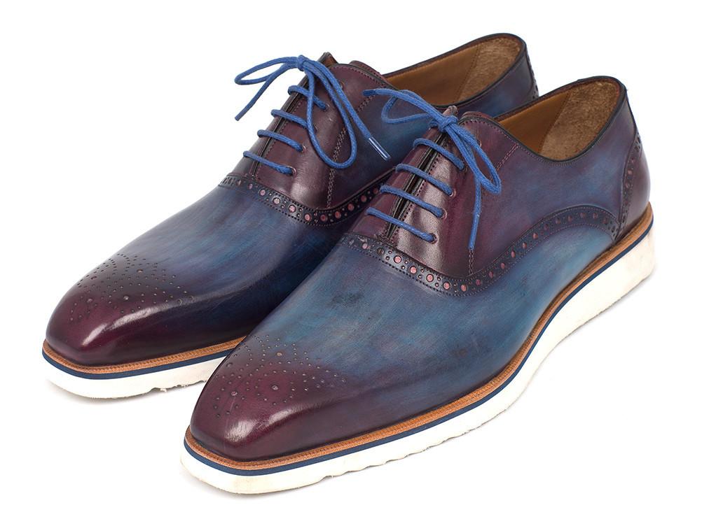 Paul Parkman Chaussures Oxford décontractées et intelligentes pour homme Bleu et violet (ID#184SNK-BLU)