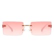 Jadesoul - Rectangle Retro Rimless Tinted Fashion Vintage Square Sunglasses