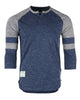 ZIMEGO Men's 3/4 Sleeve NAVY Baseball Football College Raglan