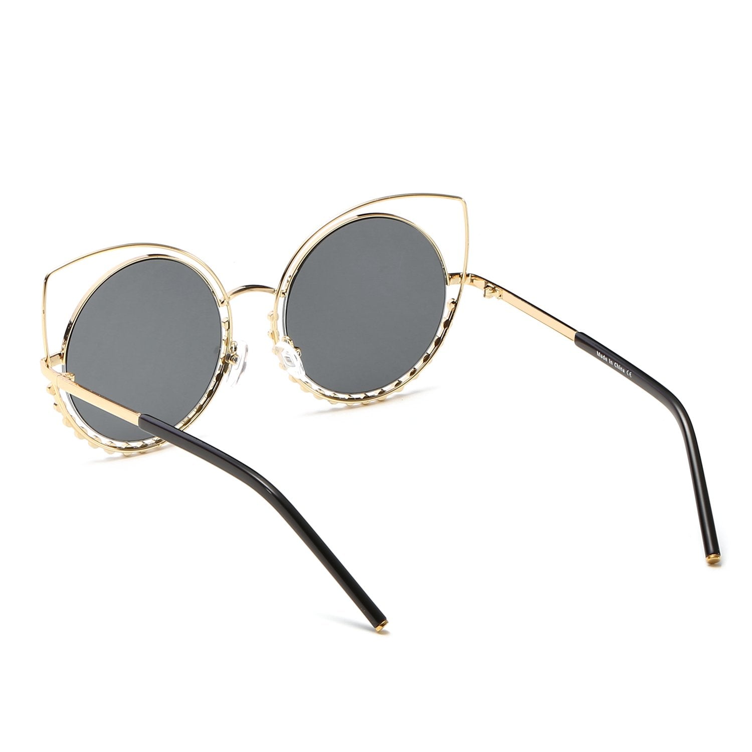 Holland - Pearl-Studded Cut-Out Cat Eye Princess Sunglasses