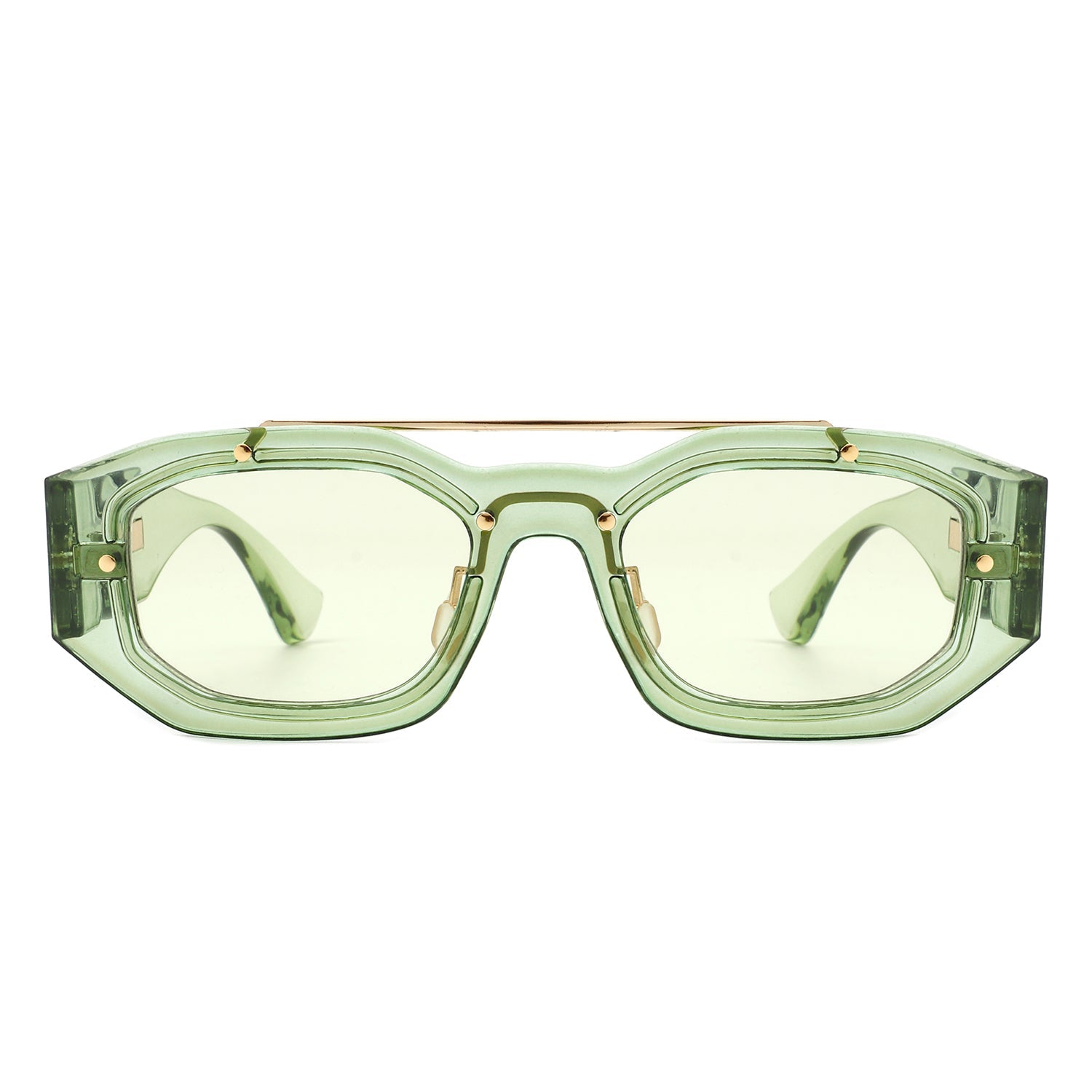 Xanadusk- Geometric Retro Irregular Brow-Bar Square Fashion Sunglasses