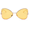 LINDSAY | Women Oversized Rounded Butterfly Fashion Sunglasses