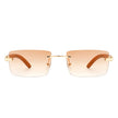 Oceanize - Rectangle Rimless Retro Frameless Fashion Tinted Sunglasses