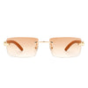 Oceanize - Rectangle Rimless Retro Frameless Fashion Tinted Sunglasses