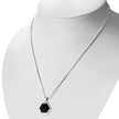 Pendentif Argent Onyx Noir Hexagone