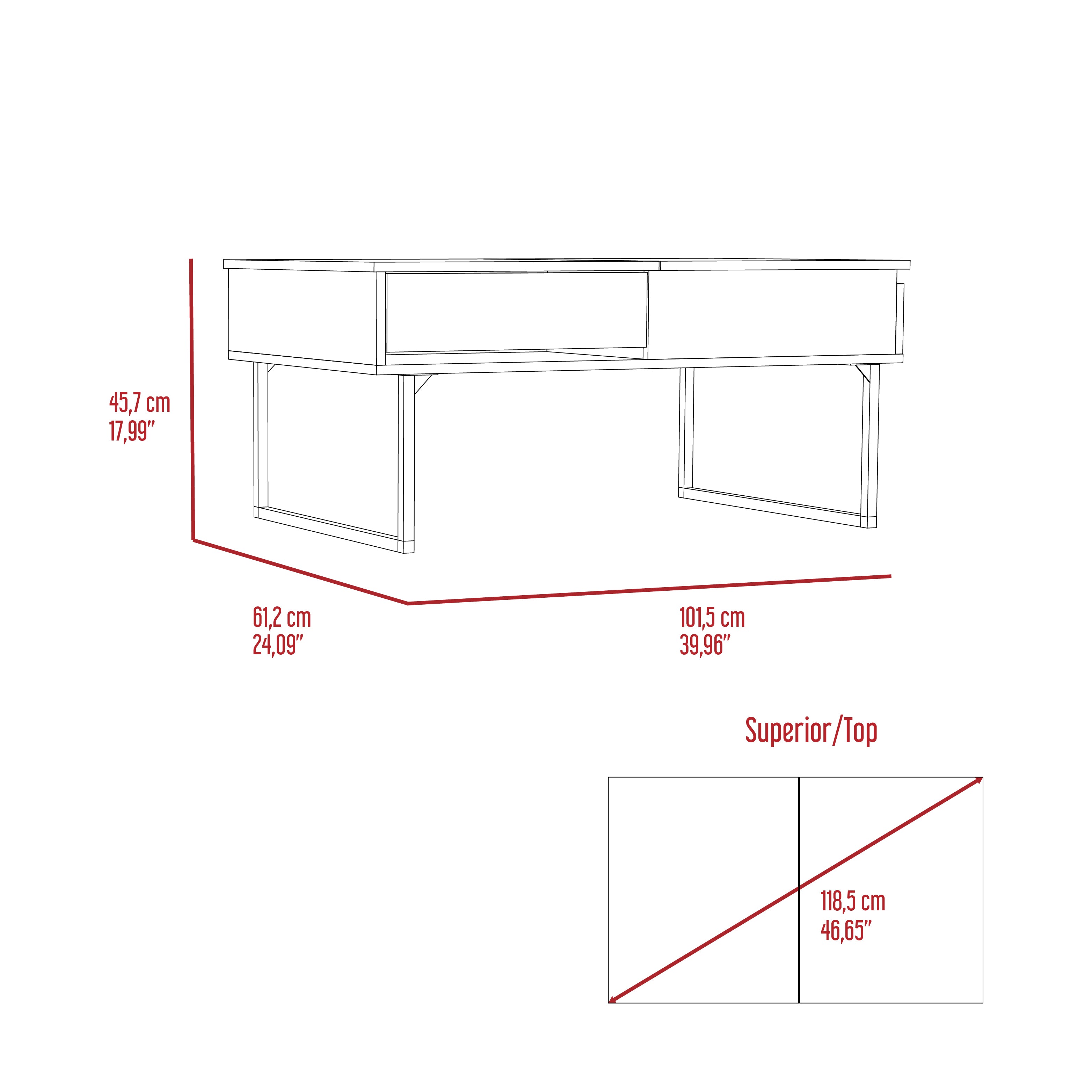 Lift Top Coffee Table With Drawer Vezu- Dark Walnut Vezu.