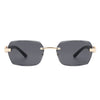 Hailstorm - Rectangle Retro Rimless Tinted Frameless Fashion Square Sunglasses