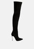 Jaynetts Stretch Suede Micro High Knee Boots