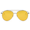 EDMOND | Lunettes de soleil aviateur unisexes, verres transparents, Style mode, cercle