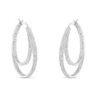 .925 Sterling Silver 1/2 Cttw Miracle-Set Diamond Double Hoop