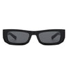 Alabaste - Rectangle Narrow Flat Top Fashion Tinted Slim Sunglasses