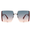 Phoenixy - Square Oversize Half Frame Fashion Women Sunglasses