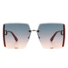 Phoenixy - Square Oversize Half Frame Fashion Women Sunglasses