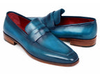 Paul Parkman Penny Loafer pour hommes en cuir de veau bleu et turquoise (ID#10TQ84)