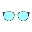 FRISCO | Modern Horn Rimmed Metal Frame Round Sunglasses