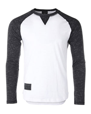 ZIMEGO T-shirt raglan à manches longues pour homme, coupe athlétique, style baseball rétro contrasté