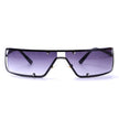 Ustia - Rectangle Narrow Tinted Wraparound Fashion Sunglasses