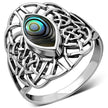 Large Abalone Shell Celtic Silver Ring